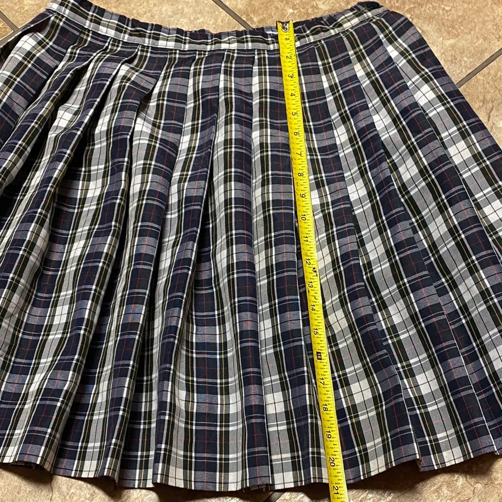Vintage Elegant Black and White Plaid A-Line Skirt Academia Uniform Cosplay Fall